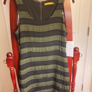 Alice & Olivia Silk Striped Sheath